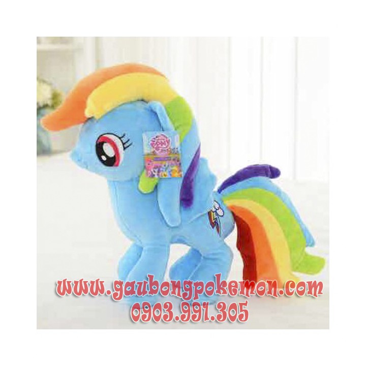 TẶNG TÚI QUÀ THÚ BÔNG NGỰA PONY RAINBOW DASH XANH MẪU XỊN 30CM