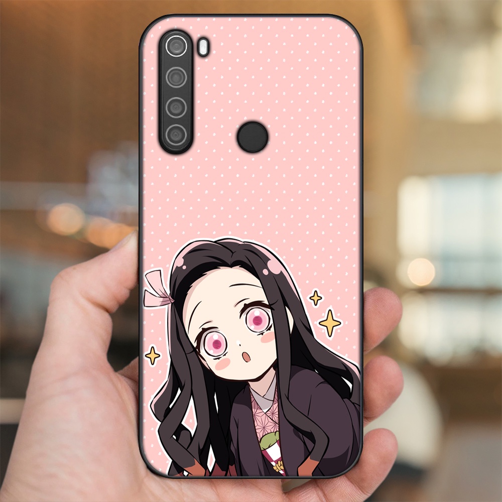 Ốp lưng Xiaomi Redmi Note 8 viền đen in hình Nezuko Kimetsu no Yaiba