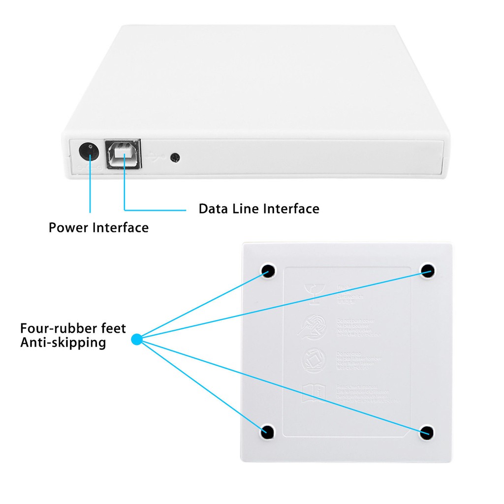 USB 2.0 External DVD Drive -RW Writer Burner Rewriter ROM Drive | BigBuy360 - bigbuy360.vn