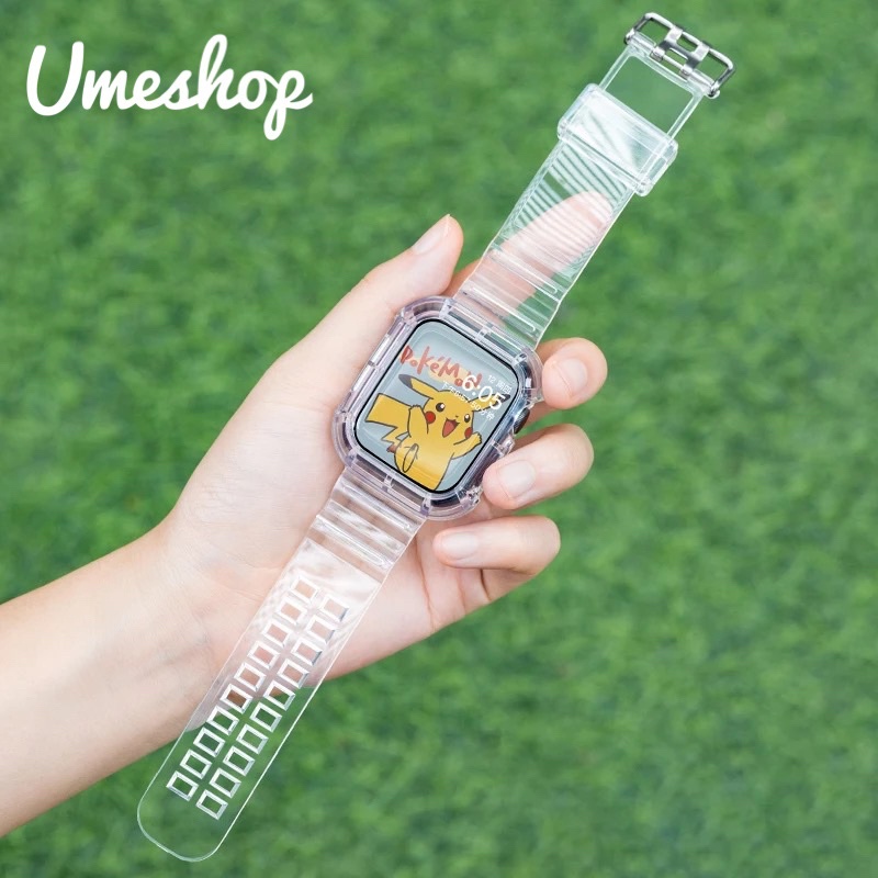 Ốp Lưng Cho Apple watch + Dây Đeo Series 8 7 6 4 3 2 1 Silicon Mềm Thông Minh 2 Trong 1