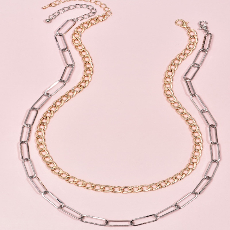 [Augustcloth | AugustJewelry] Dây chuyền/ vòng cổ hợp kim mắc xích nhỏ vàng và mắc xích lớn bạc phong cách Hàn Quốc