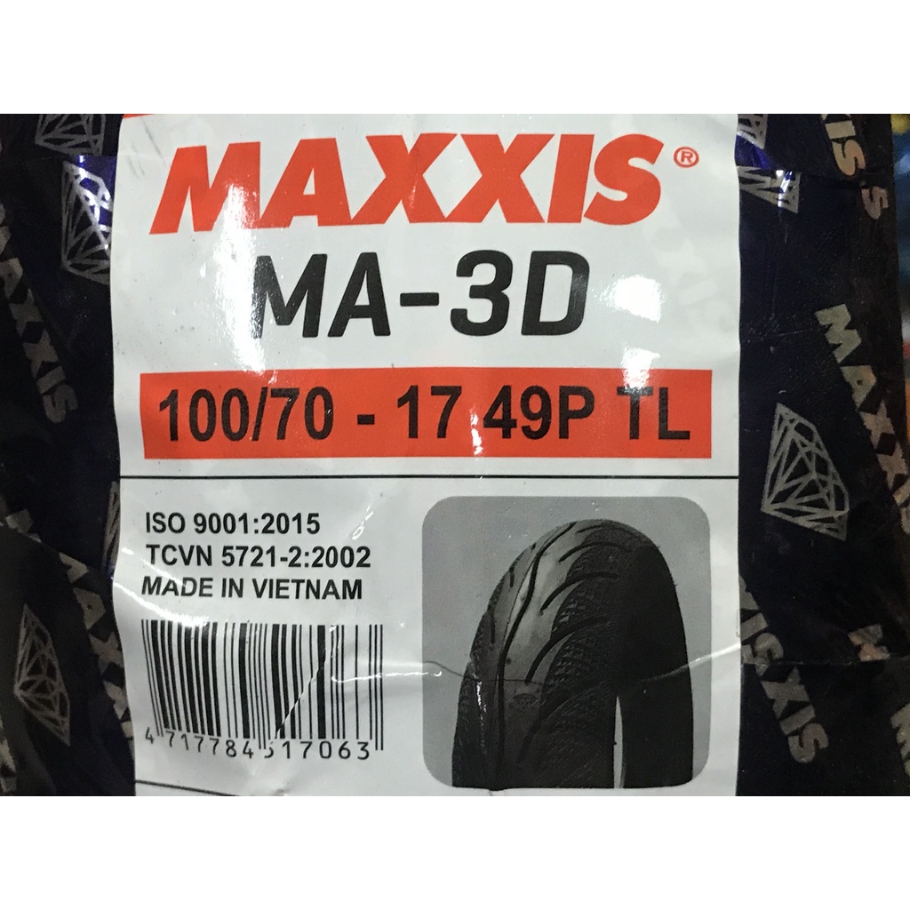 Vỏ Maxxis 70-80/90/17, 100-110/70/17 3D Bánh Trước/Sau Exciter135, Raider, Sirius, Future125 - Không Ruột