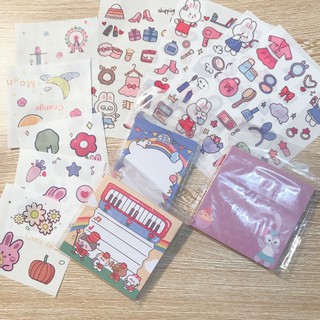 [TẶNG 3 TỜ] Set sticker và tập giấy note 50 tờ, nhãn dán dùng để làm bullet, tráng trí sổ ghi chép học tập. SET001