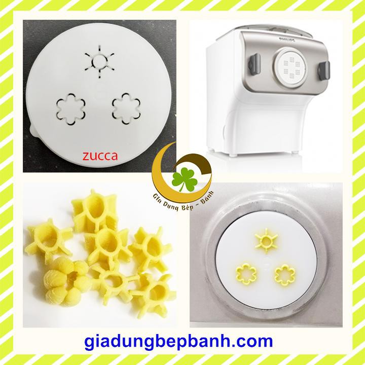 Khuôn nui ngắn 4 ống/cerchi nui hoa/zucca dùng với máy làm mì Philips