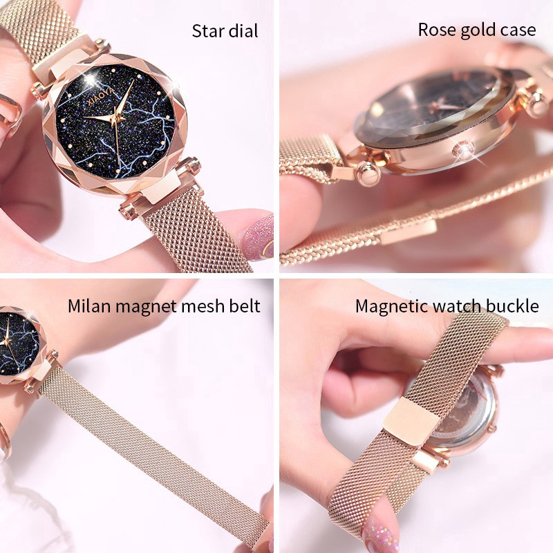 Đồng hồ đeo tay XIAOYA 1292 dây đeo bằng kim loại thời trang cho nữ