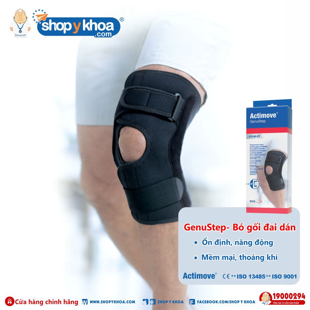 [CÓ QUÀ TẶNG] Bó gối đai dán chấn thương &amp; thể thao cao cấp Actimove GenuStep (Made in Germany)
