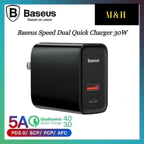 Củ sạc nhanh Baseus 30W/60W - Power Delivery - Quick Charge 3.0 - Hỗ trợ sạc nhanh iPhone và thiết bị androi