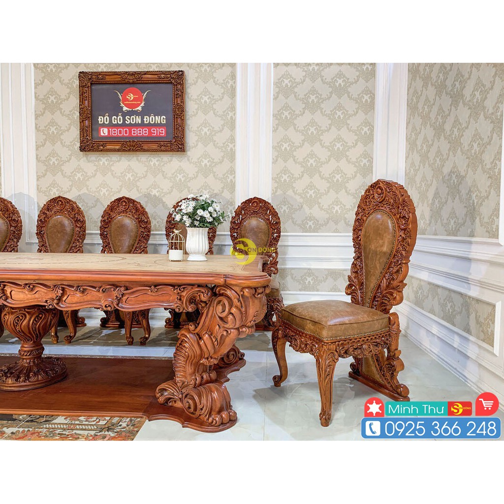 Bộ bàn ăn Hoàng gia louis Minerva Phối 10 ghế Lusso 309.000.000 ₫