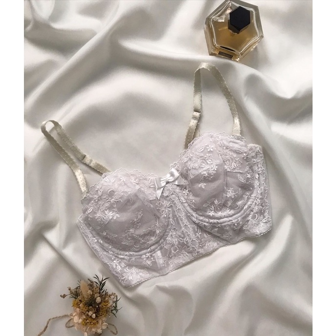 Áo corset ren trắng croptop 2hand