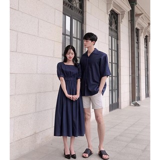 set váy áo sơ mi nam nữ đẹp y hình, giá 1 cặp