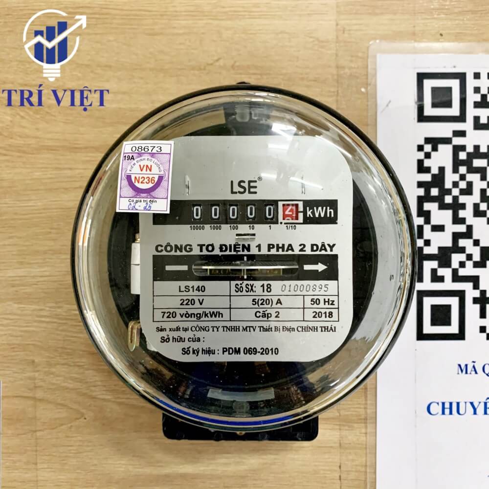 Công tơ điện 1 pha 2 dây (có giấy kiểm định ĐIỆN LỰC) LS140 5(20)A