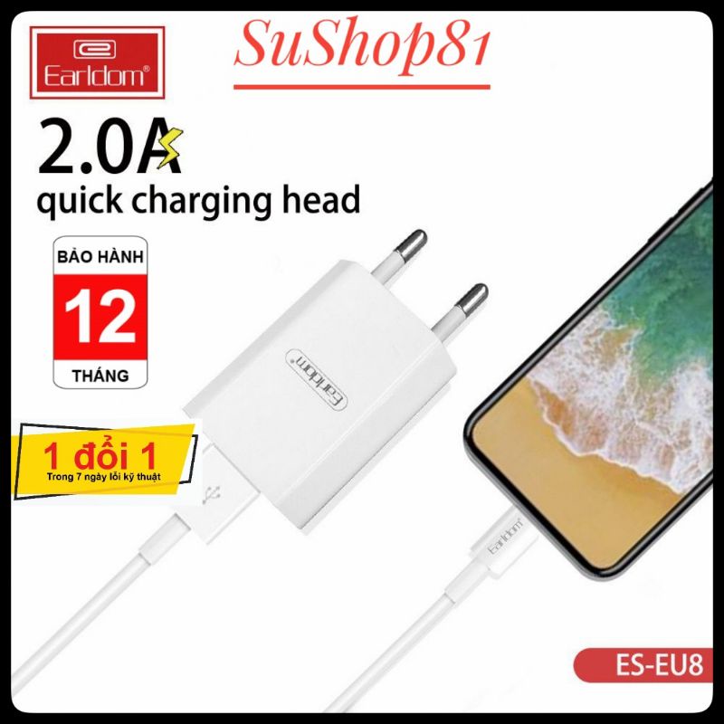Bộ sạc nhanh 2A 10W EARLDOM ES-EU8 chính hãng cho iPhone