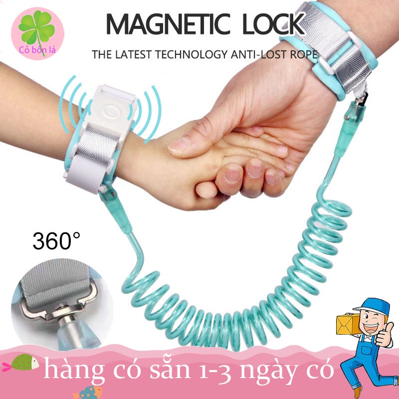 Dây Đai Chống Lạc Cho Bé, Dây Dắt Trẻ Em Đi Dạo Chống Đi Lạc Khóa Cảm Ứng, Dài 2.5m, Thấm Hút Mồ Hôi, Không Siết Cổ Tay