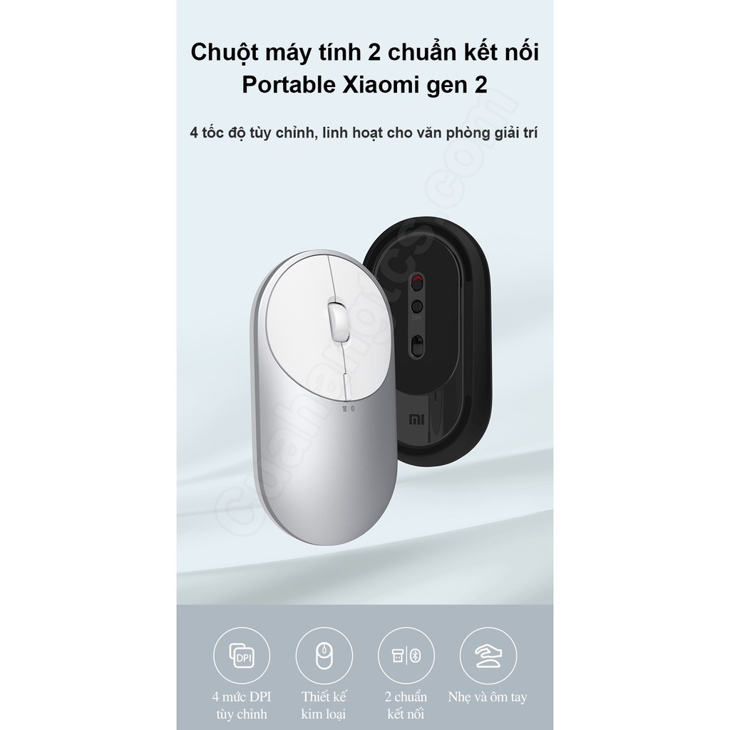 [Mã 55ELSALE1 giảm 7% đơn 300K] Chuột 2 chuẩn kết nối Xiaomi Mi Portable Mouse 2 BXSBMW02