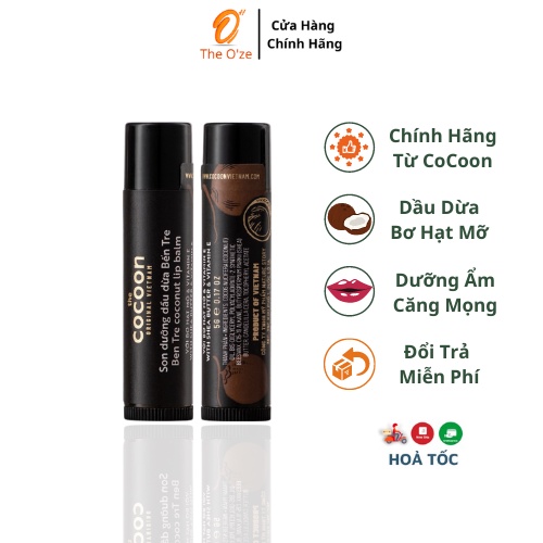 Son Dưỡng Dầu Dừa Bến Tre Cocoon - Ben Tre Coconut Lip Balm 5g