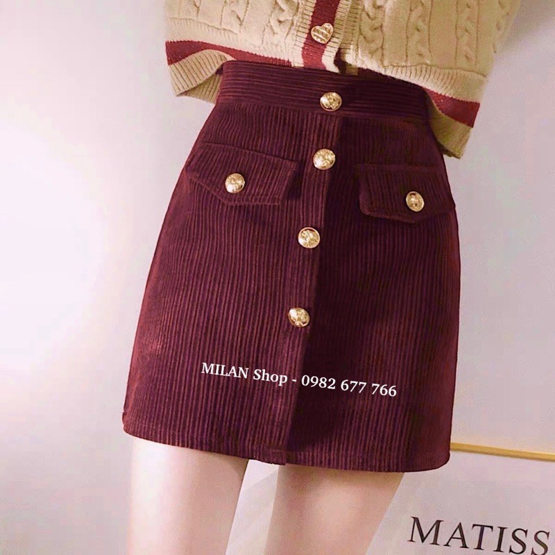 Chân váy nhung 2 kiểu ngắn dài có lót quần | BigBuy360 - bigbuy360.vn