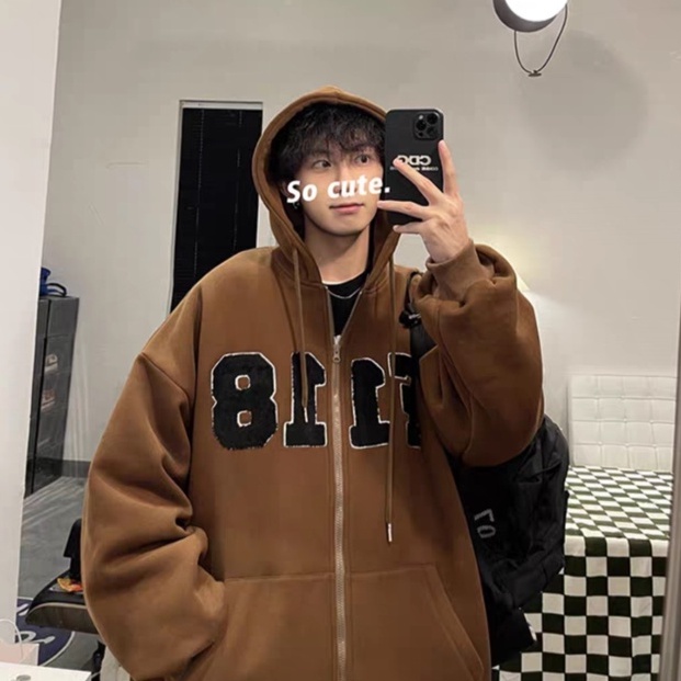 Áo Hoodie Dáng Rộng In Chữ Phong Cách Hàn Quốc Thời Trang Cho Nam