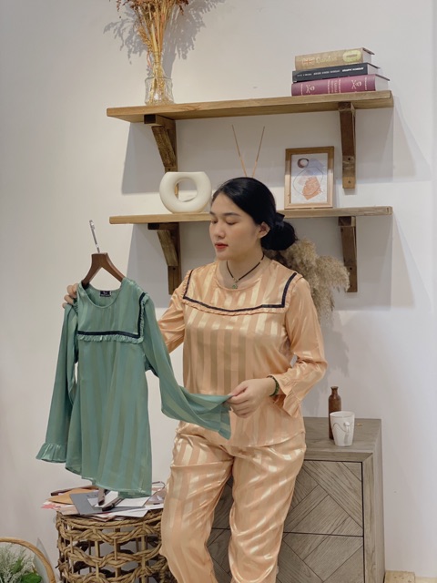 BỘ PIJAMA LỤA ĐÀI TAY CAO CẤP 2021 [ SALE ]