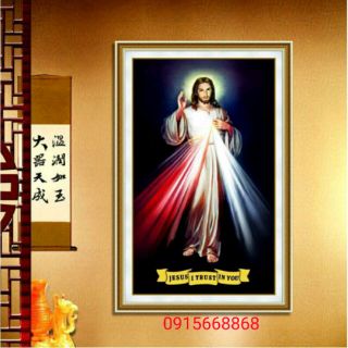 Tranh đính đá đức chúa giesu tuyệt đẹp kt 60*95cm(kèm hình thật)đính kín