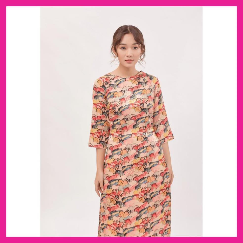 Áo Dài Cách Tân, Áo Dài May Sẳn Cổ Tròn Tay Lửng Nhiều Màu Họa Tiết Bướm Chất Gấm Vân Gỗ Cao Cấp, Hàng Thiết Kế. | BigBuy360 - bigbuy360.vn