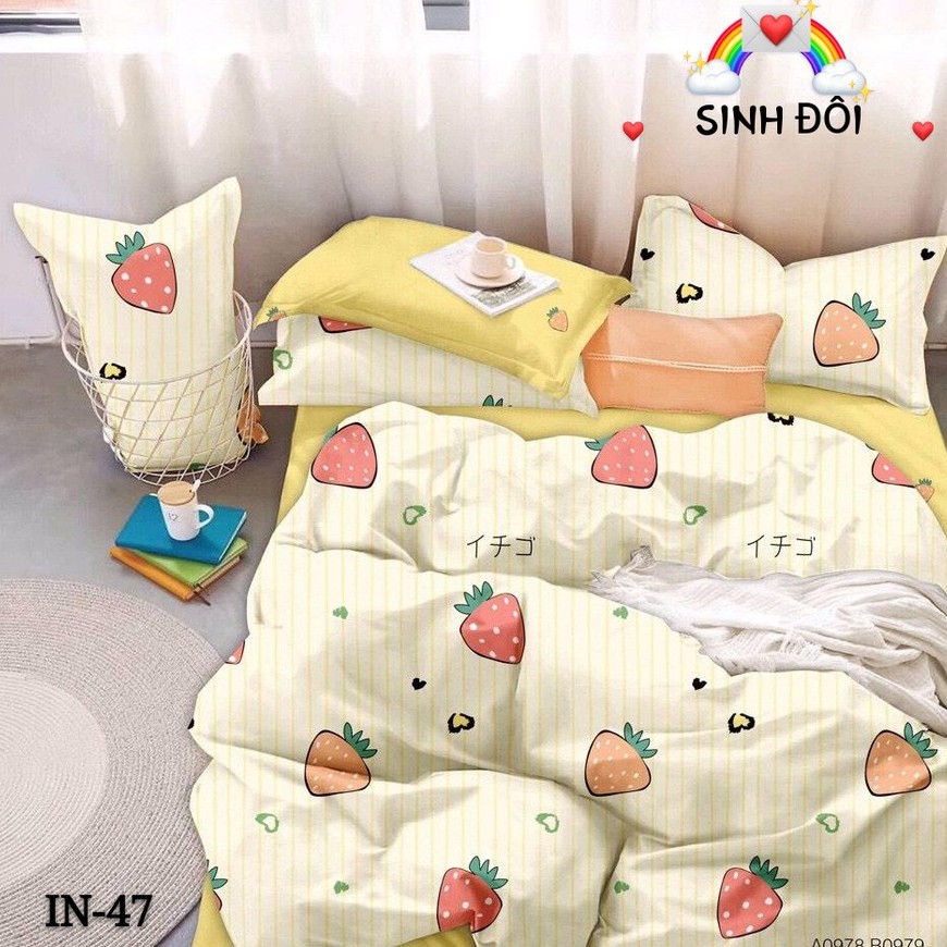 BỘ DRAP GIƯỜNG/ GA GIƯỜNG COTTON 100% - IN-47