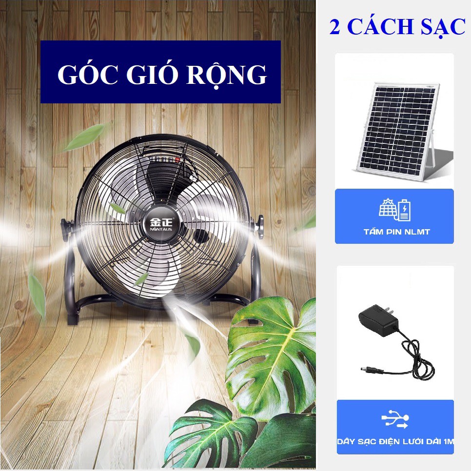 Quạt Tích Điện Năng Lượng Mặt Trời S888- Siêu Mát, Tiết Kiệm Điện, Không Gây Ồn
