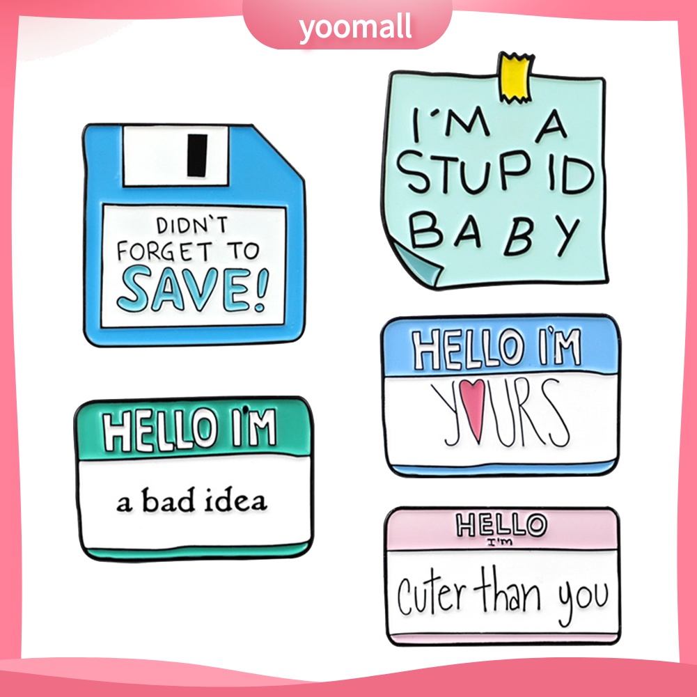 Ghim cài áo tráng men hình dáng miếng giấy ghi chú độc đáo sáng tạo