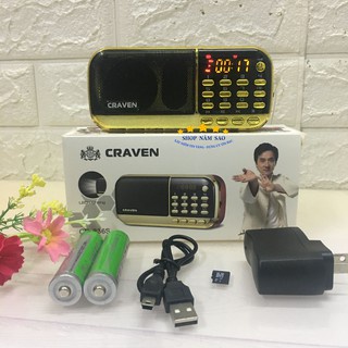 Loa đài Craven CR 836s, máy nghe nhạc đọc kinh phật dùng thẻ nhớ, USB,FM pin siêu trâu