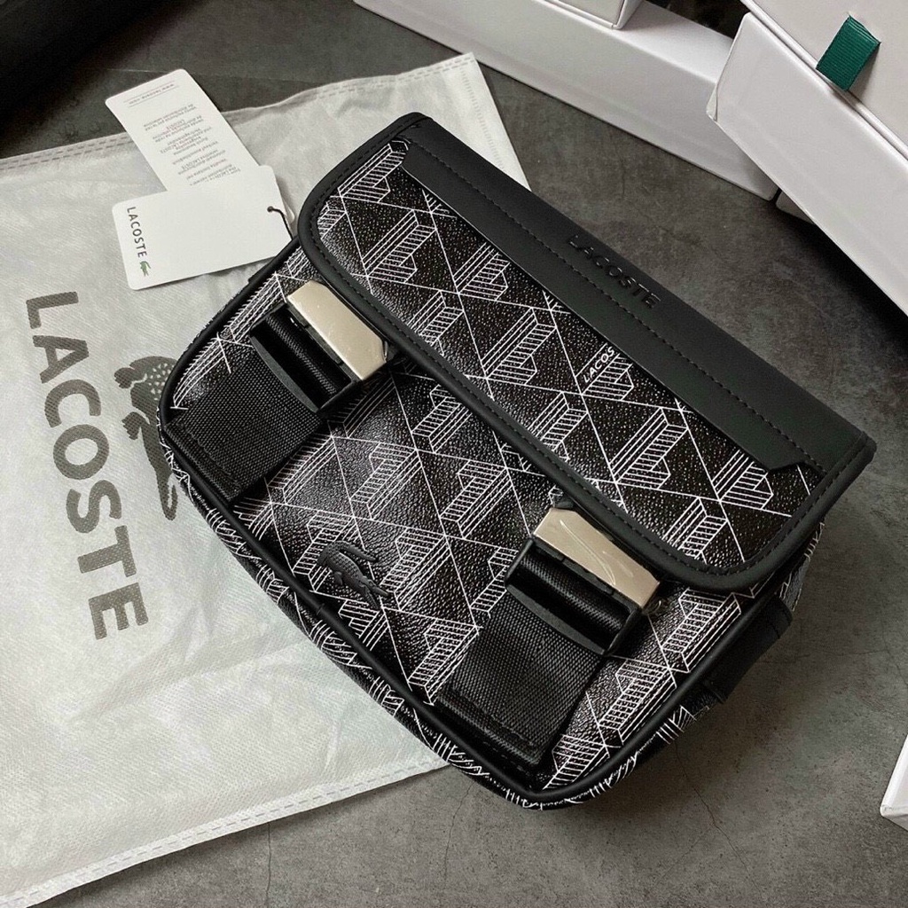 Túi nam đeo chéo Lacoste khóa gài cao cấp cá tính