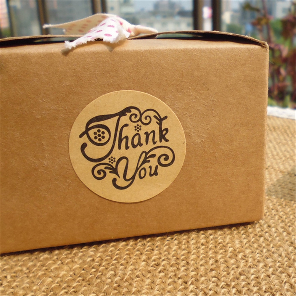 Set 120 nhãn dán tròn in chữ Thank You đẹp mắt