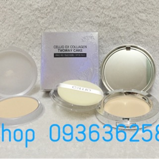 Phấn nén 2 lõi cellio ex collagen twoway cake