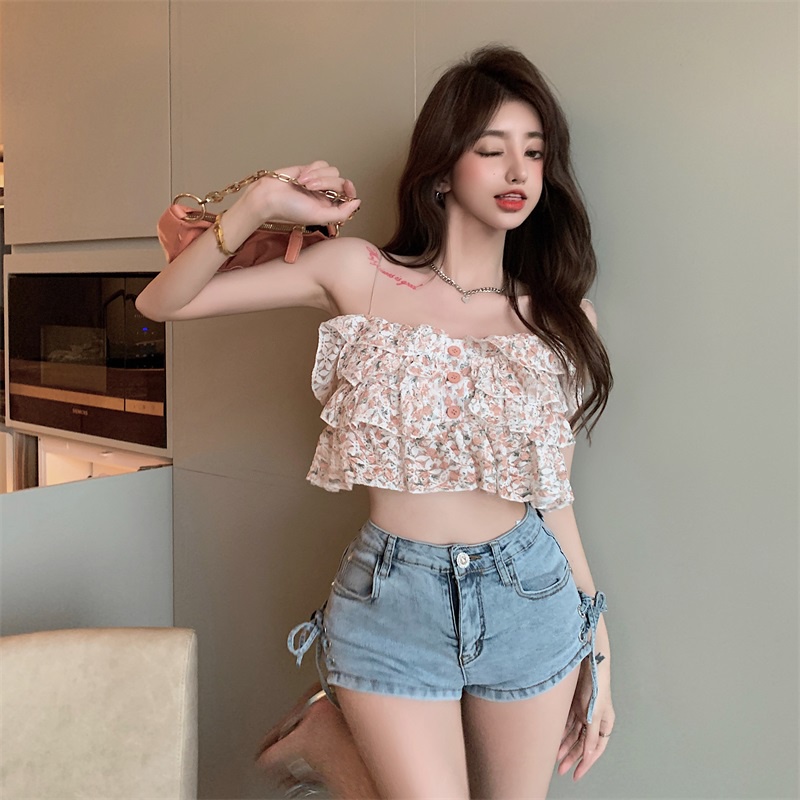 Áo Hai Dây Họa Tiết Hoa Quyến Rũ Thời Trang Mùa Hè Cho Nữ