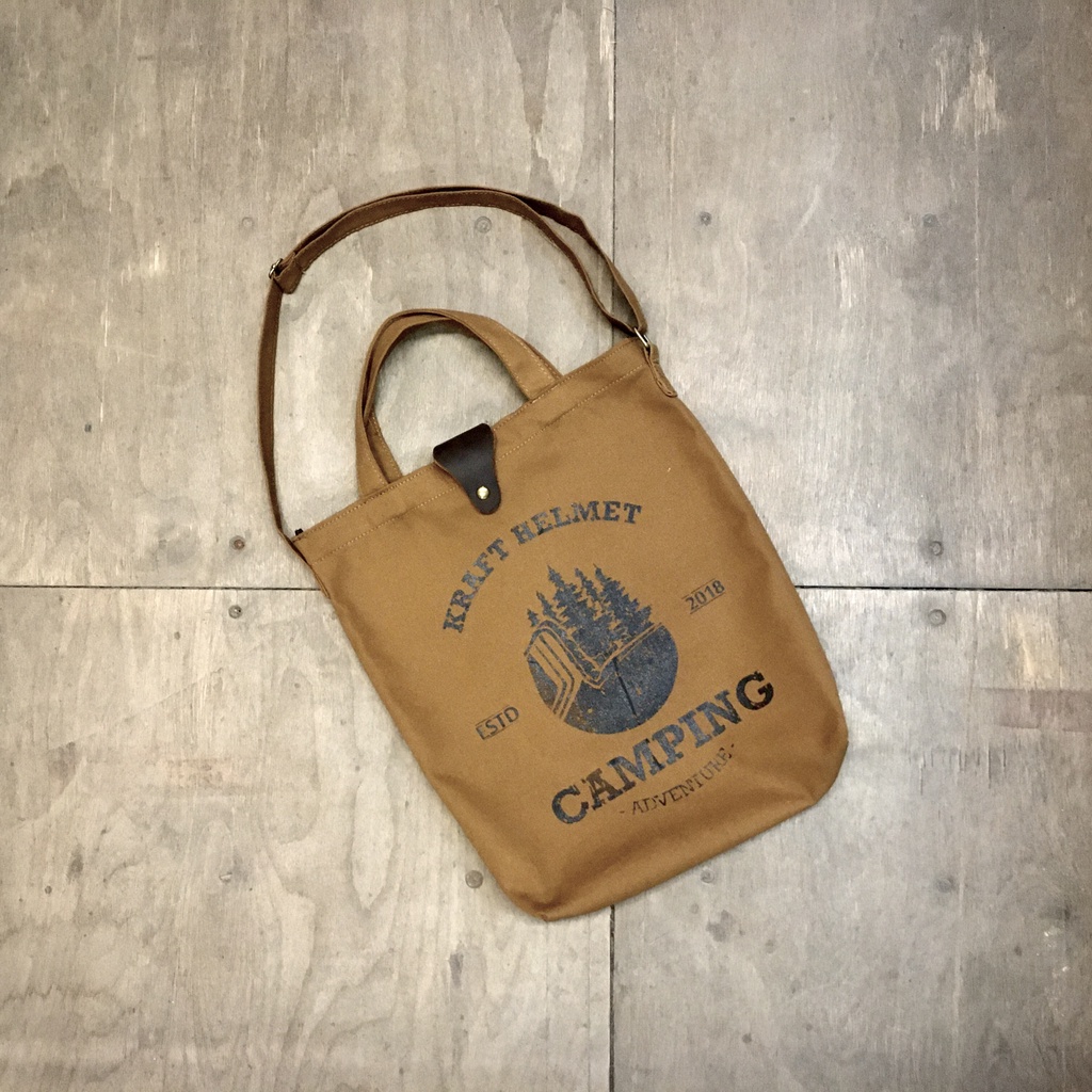 Tote Bag - Kraft V2 (Túi vải bố cao cấp) - XANH LÍNH / NÂU