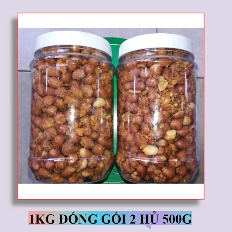 1KG ĐẬU PHỘNG RANG TỎI ỚT ĐÓNG GÓI 2 HỦ