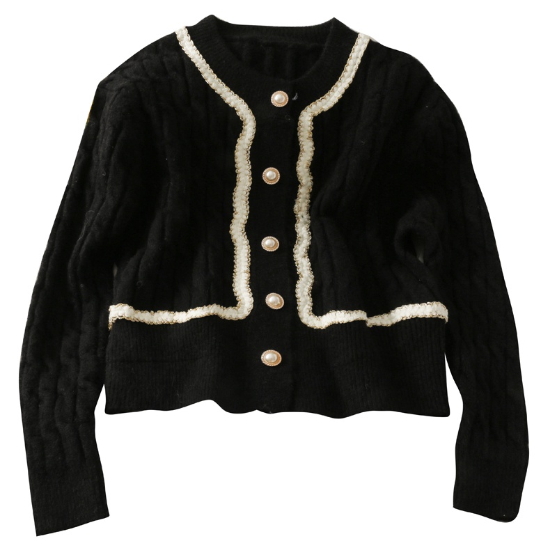 Áo cardigan dệt kim Pure Cube tay dài cổ tròn phong cách Hàn Quốc dễ thương xinh xắn cho nữ