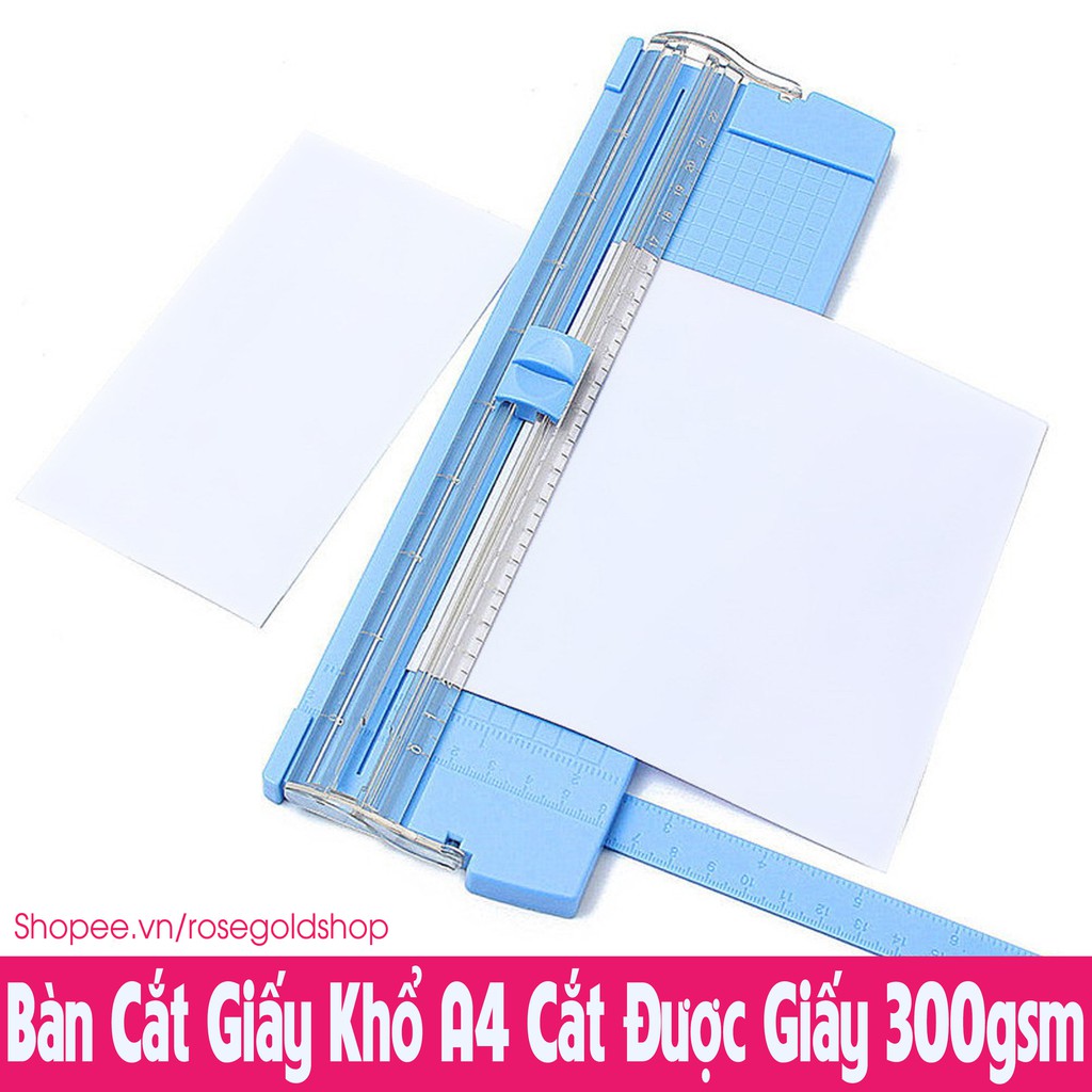 Bàn Cắt Giấy Khổ A4 Có Sẵn Lưỡi Dao Và Thước Đo, Cắt Được Giấy 300gsm