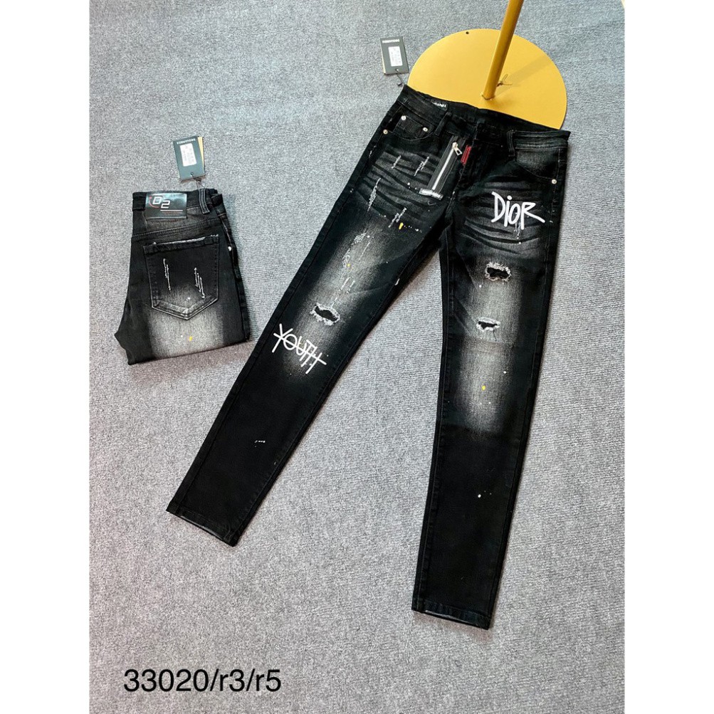 Quần Bò Nam Quần DSQ Khoá Lệch Thêu Logo Màu Đen Cực Sang | BigBuy360 - bigbuy360.vn