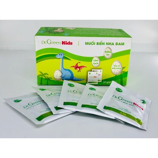 Muối Biển Nha Đam Dr.Green Kids | 10 gói| Rửa mũi cho bé | Hỗ trợ điều trị viêm mũi dị ứng, viêm mũi xoang, sổ mũi