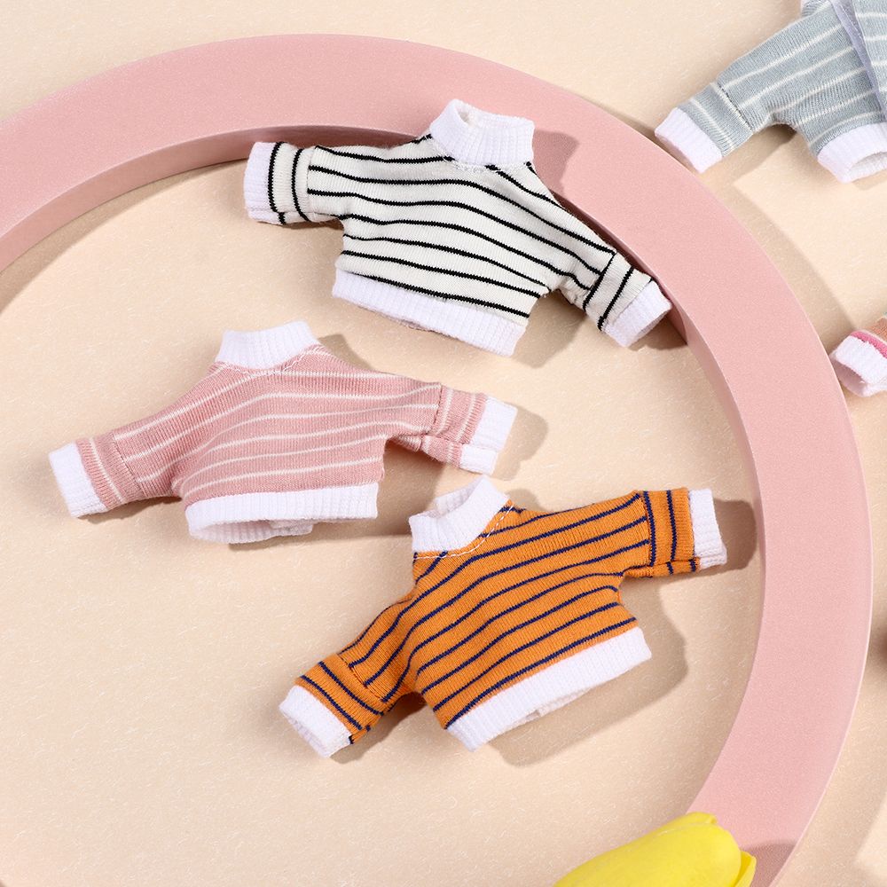 Áo sweater mini kẻ sọc cho búp bê OB11 1/12 DIY