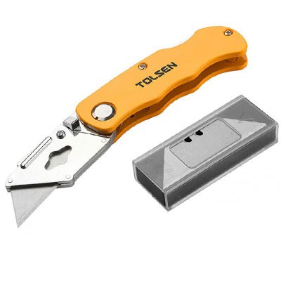 DAO RỌC GIẤY, MÊ CA, CHẺ CÁP TOLSEN LƯỠI LIỀN HÌNH THANG 30007/ 30008/ 30009/30010 DOUBLE FUNCTION UTILITY KNIFE