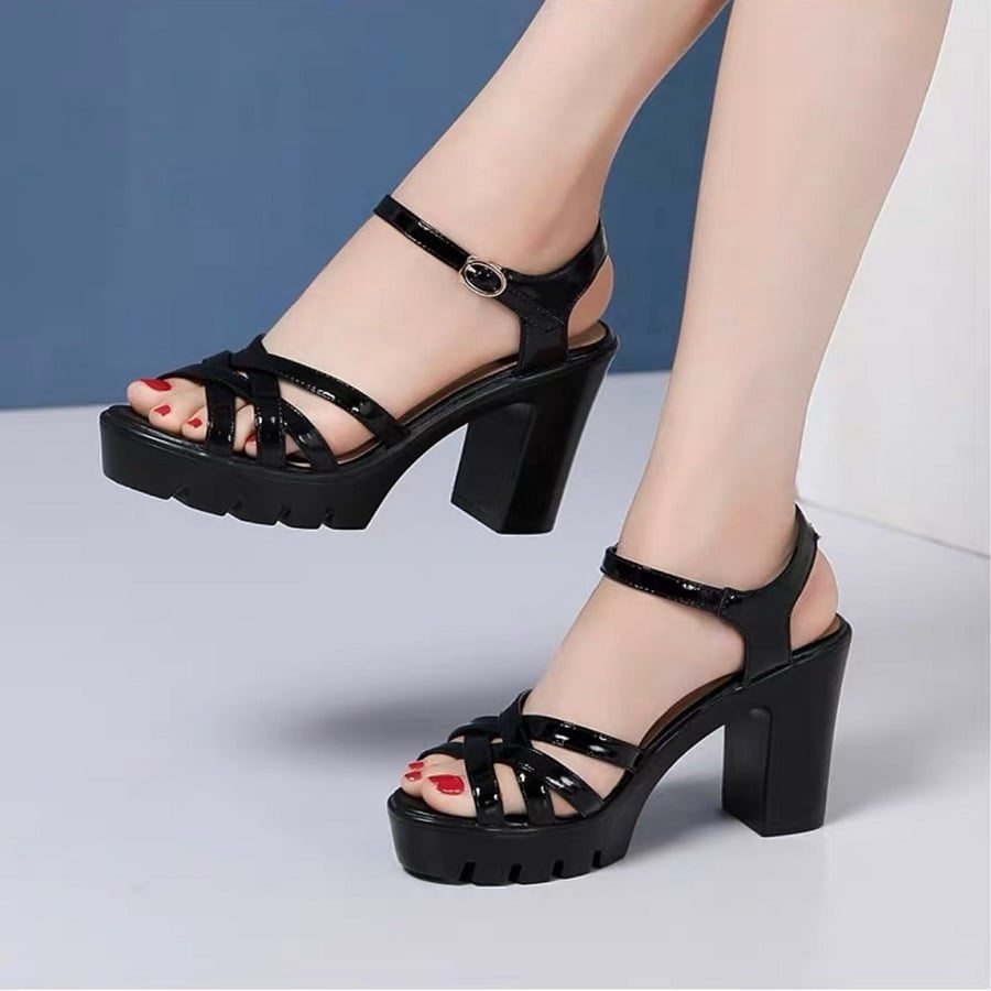 GIÀY SANDAL ĐẾ THÔ QUAI DA CAO CAP 7P