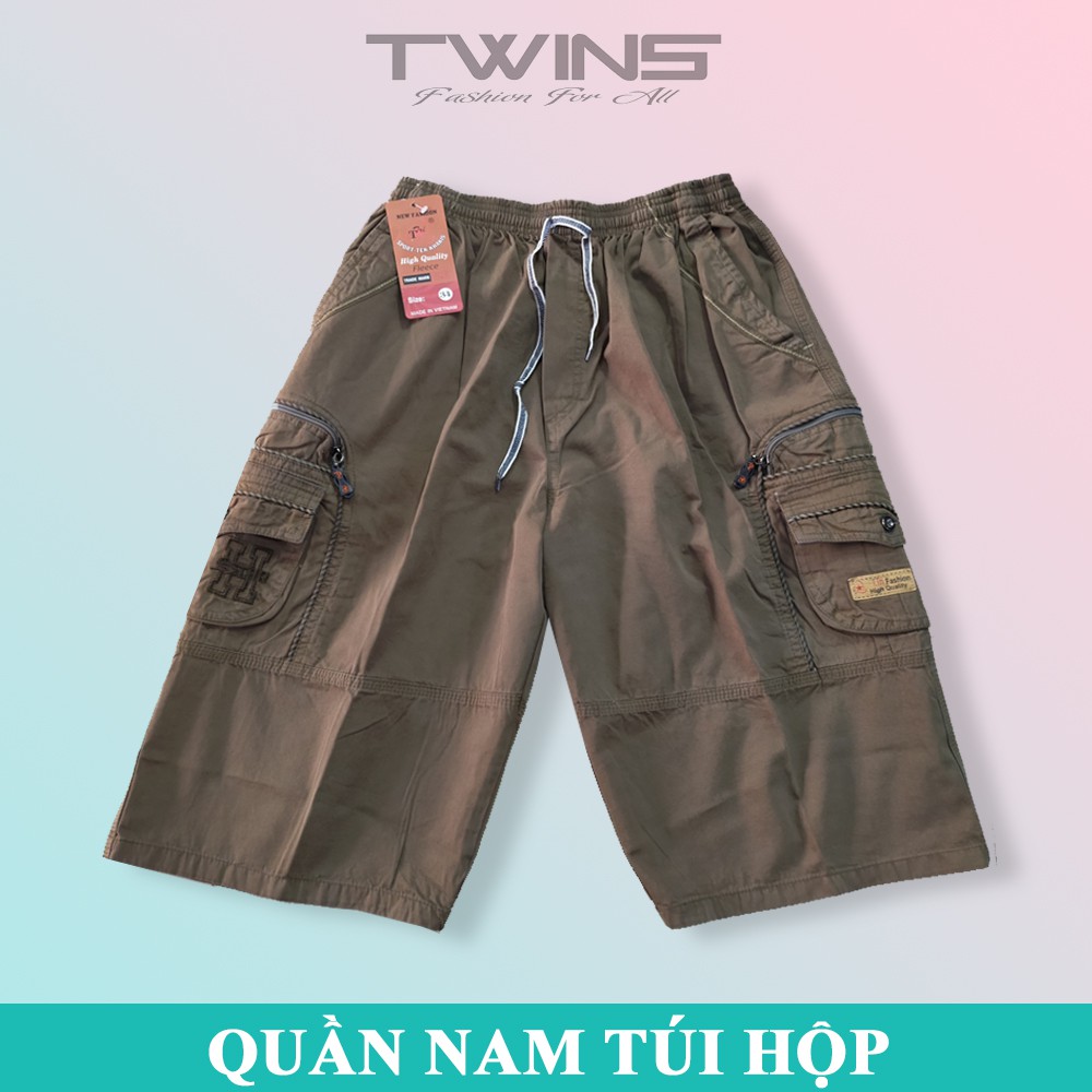 Quần trung niên kaki nam dạng short túi hộp lưng thun có dây rút cao cấp loại 1 dày dặn bigsize 95kg mềm mịn thoáng mát