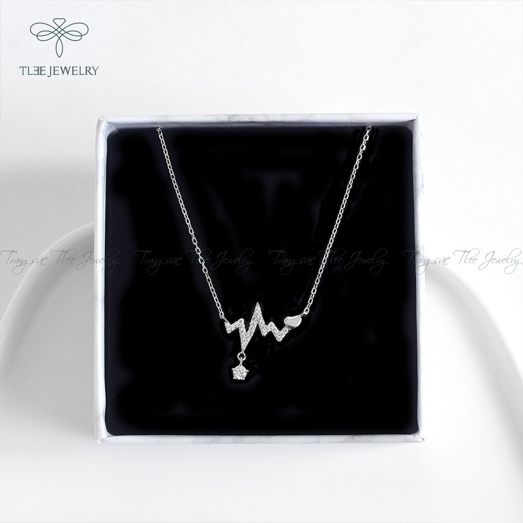 Dây chuyền bạc nữ TLEE nhịp tim nạm đá sang trọng NCJ D0118