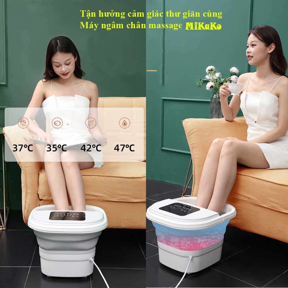 Máy Ngâm Chân - Massage Chân Hồng Ngoại MiKaKo MKM-MS420, Tự Làm Nóng Nước, Có Sục Khí, Màn Hình Cảm Ứng,Thùng Gấp Gọn