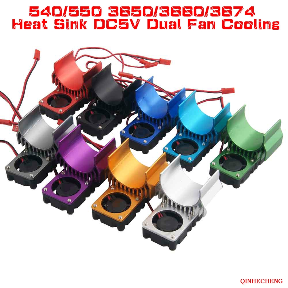 RC Alum Heat Sink DC5V Dual Fan Cooling For HSP Models 540/550 Motor (3650)