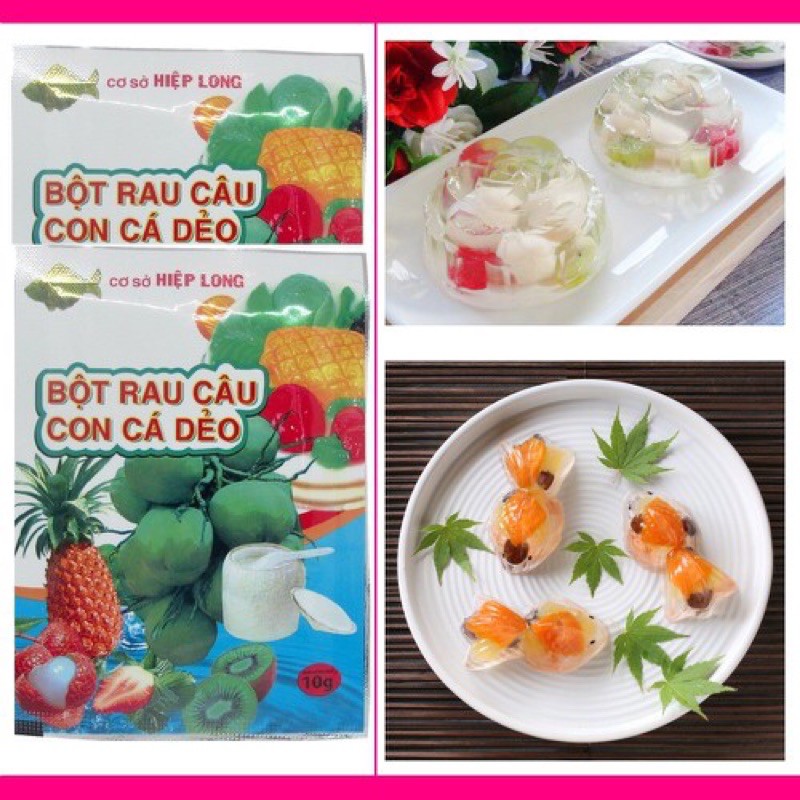 12 gói - 1 hộp Bột rau câu con cá dẻo Hiệp Long