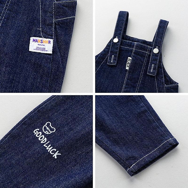 Quần Yếm Denim Dễ Thương Cổ Điển Có Thể Điều Chỉnh Cho Bé