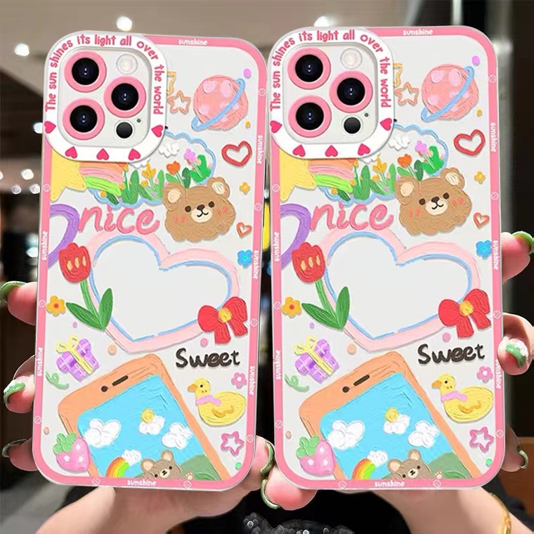 Ốp Điện Thoại Silicon Mềm Trong Suốt In Hình Hoa Thời Trang Cho iPhone 11 12 13 Pro MAX X XR XS MAX 12 Pro 6 6S 7 8 Plus