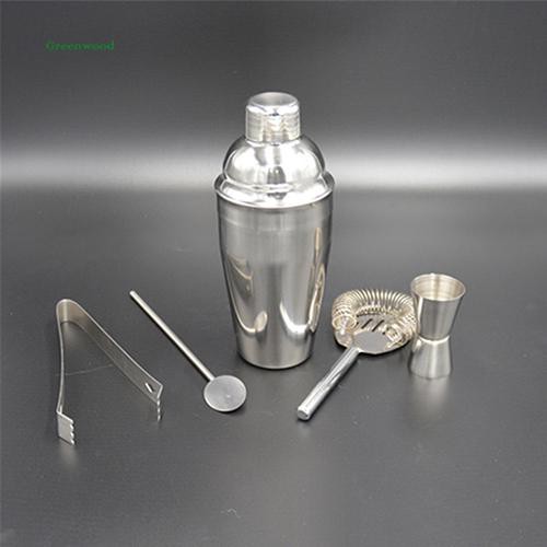 Bộ dụng cụ bình shaker bằng thép không gỉ 750ml 5 trong 1 cho bartender