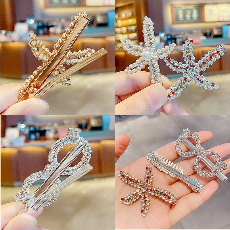 Kẹp tóc đính đá nhiều kiểu, cài tóc nữ tính Hàn Quốc